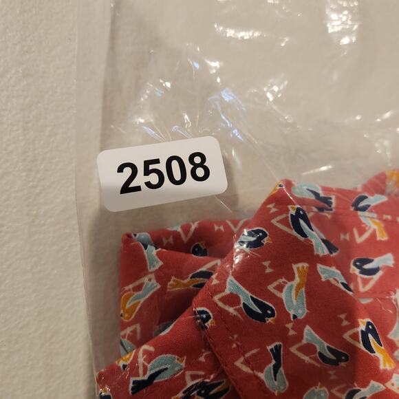 Beachlunchlounge Coral Birds Alanna Long Sleeve Button Up Blouse Size Medium - Picture 9 of 9